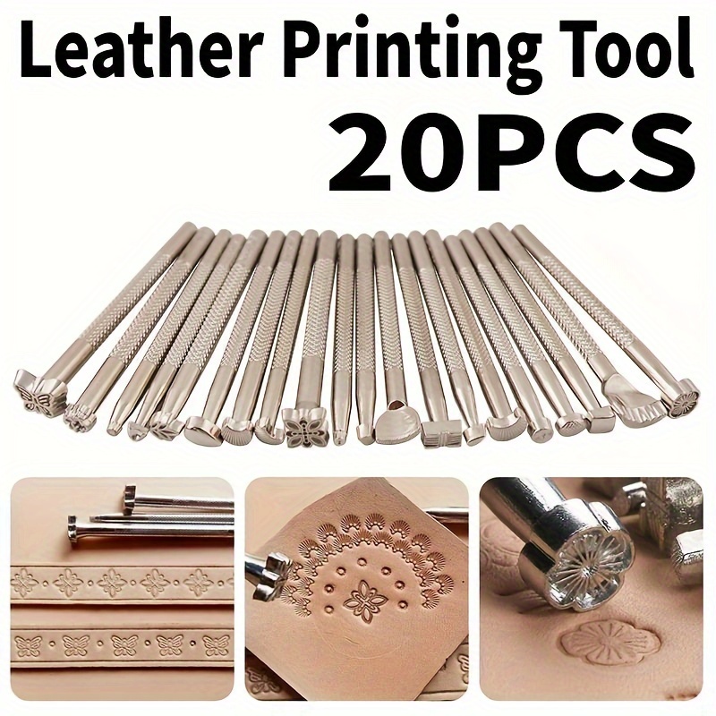 

20pcs Diy Leather Tool Set, Leather Printing Tool, Printing Punch, Leather Bag Carving And Embossing Punch