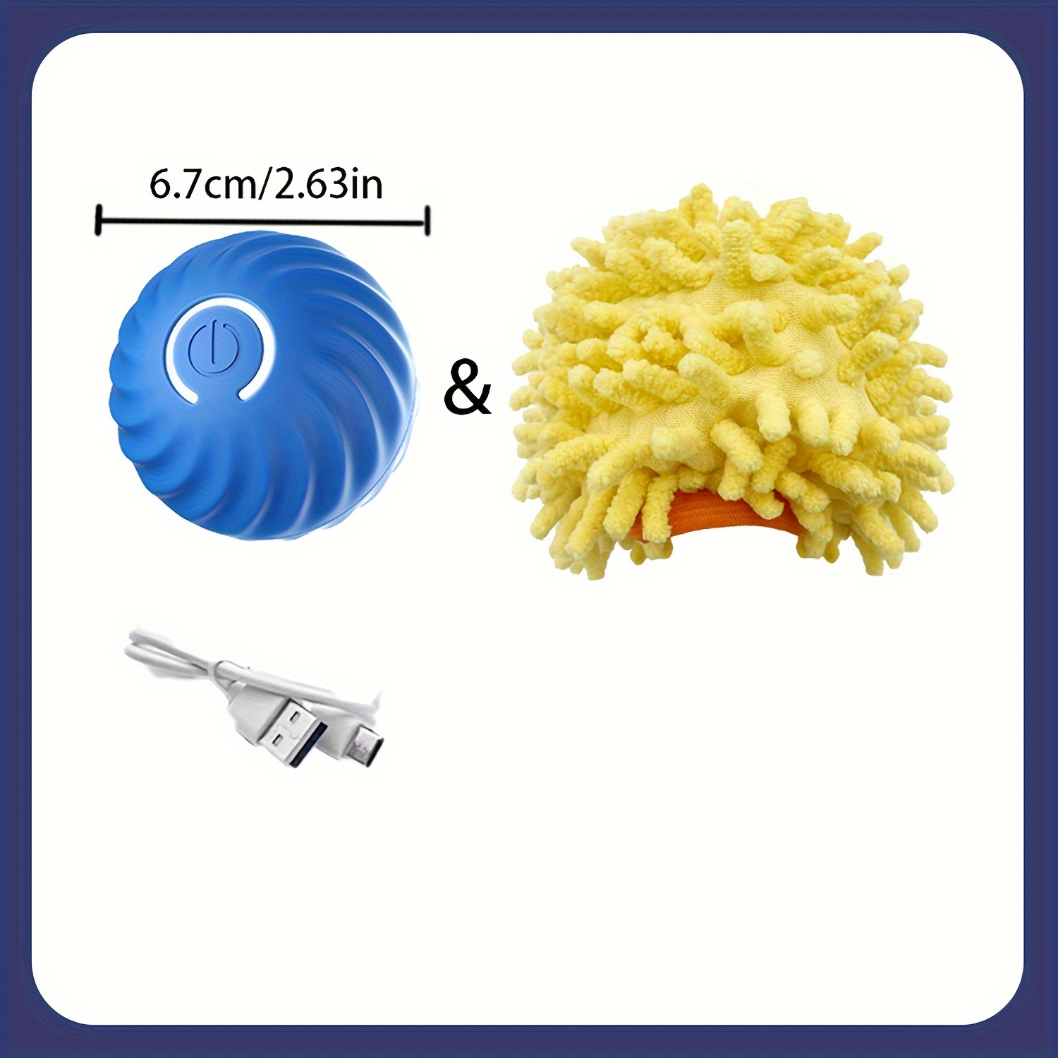 TEMU Petgravity Motion-activated Automatic Bouncing Ball Toy, Large 6.7cm, Durable Tpr, Usb Rechargeable With Smart Mode, Interactive Dog Toy For All