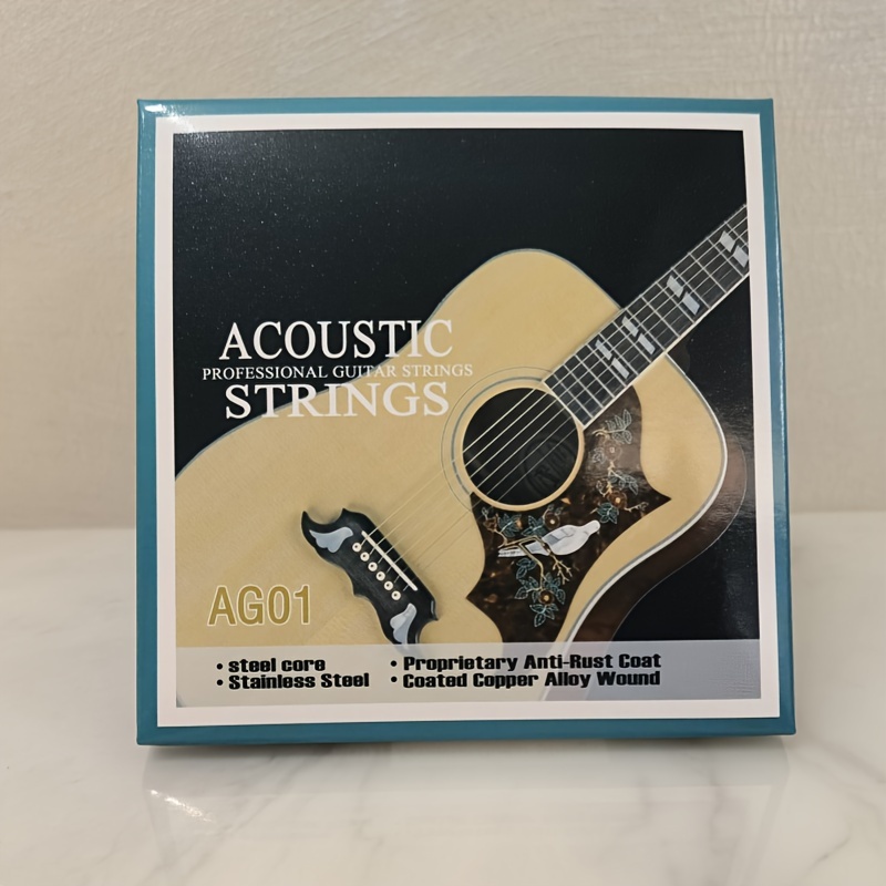 Acoustic Guitar Strings, High- Wound And Bronze Wired Strings With Anti-rust Coating, 6pcs/set - Enhance Your Musical Performance