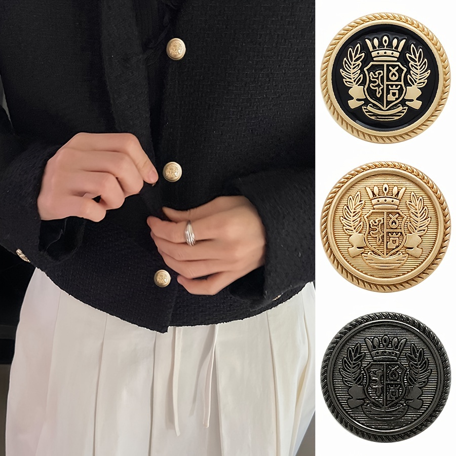 

10pcs/set British College Style Suit Buttons Crown Pattern Golden Coat Jacket Buttons Sewing Accessories Handmade Diy Shirt Buttons