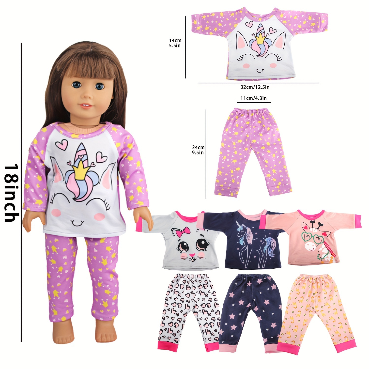 

8pcs Suitable For Doll Pajamas, Clothes, Doll Toy Clothing, Doll Clothing Accessories