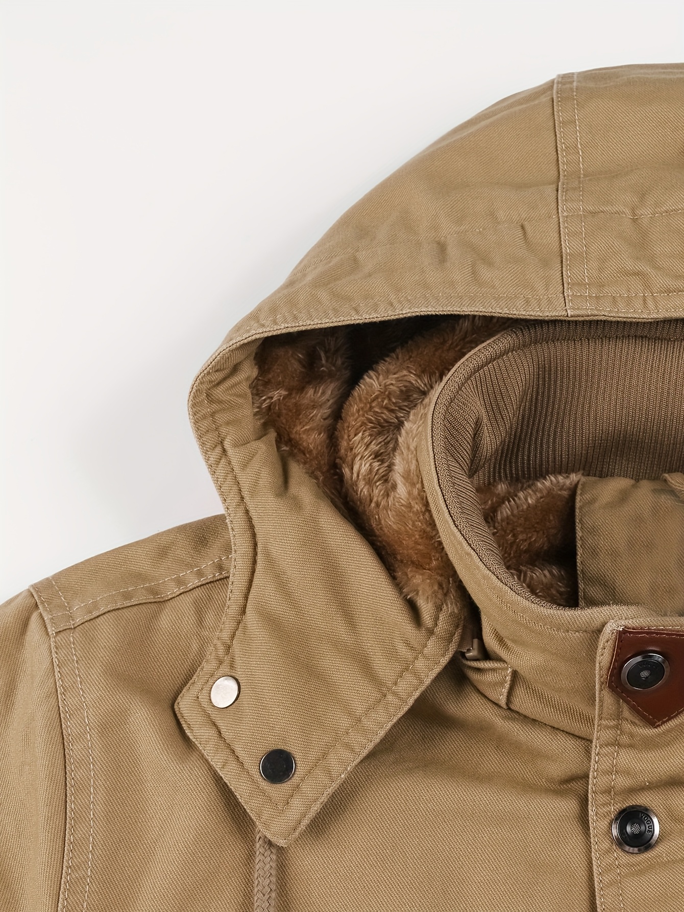 2pcs *'s Military Jackets Heavy-Duty Winter-Ready *-Like Zippered Coat  with Stand Collar Multi-* 100% Polyester