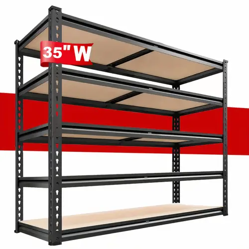 garage shelving storage shelves 5 tier x 35 5 w x 16 d 2000lbs capacity heavy duty adjustable storage shelve for closet pantry garage organization easy garage storage utility shelves