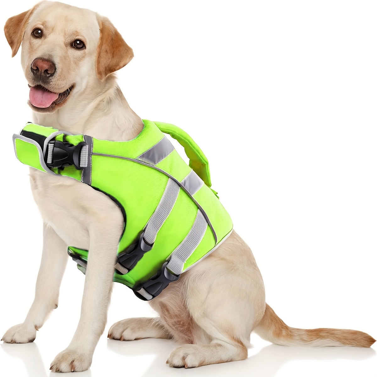 Your Dog' Are Safe And Stylish: Life Jacket With Reflective Stripes, Extra Sticky Band, D Ring, And Handle For