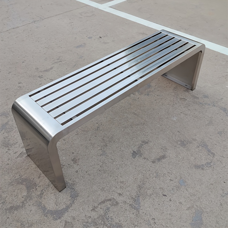 high quality outdoor modern stainless steel bench durable park courtyard garden metal long seat