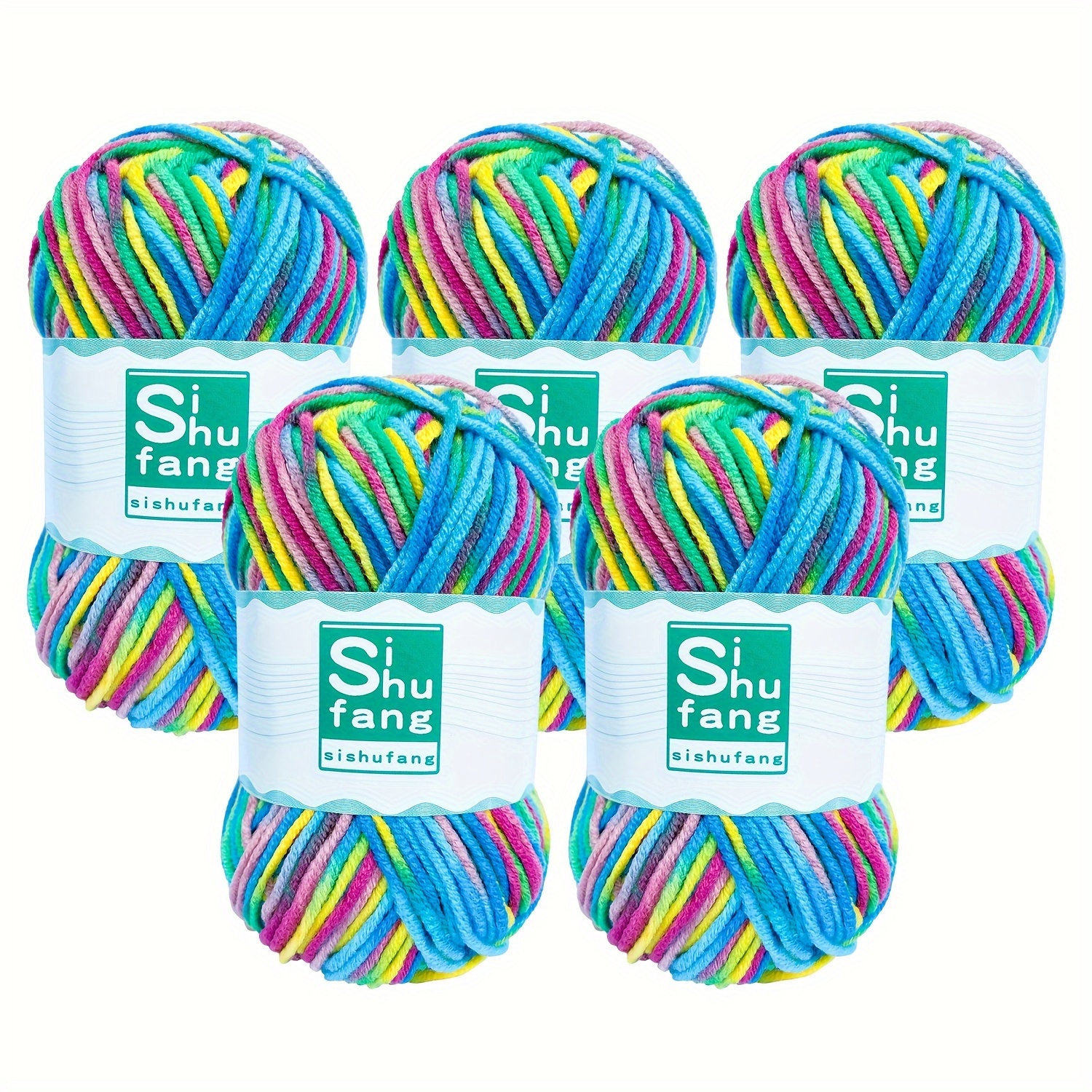 Image of 5pcs 5x48g Color Gradient 100% Acrylic Yarn, 5-ply Rainbow Yarn, Assorted Colors, For Hand Knitting Crochet Sweaters, Hats, Scarves, Blankets, Bags, Diy Craft Yarn