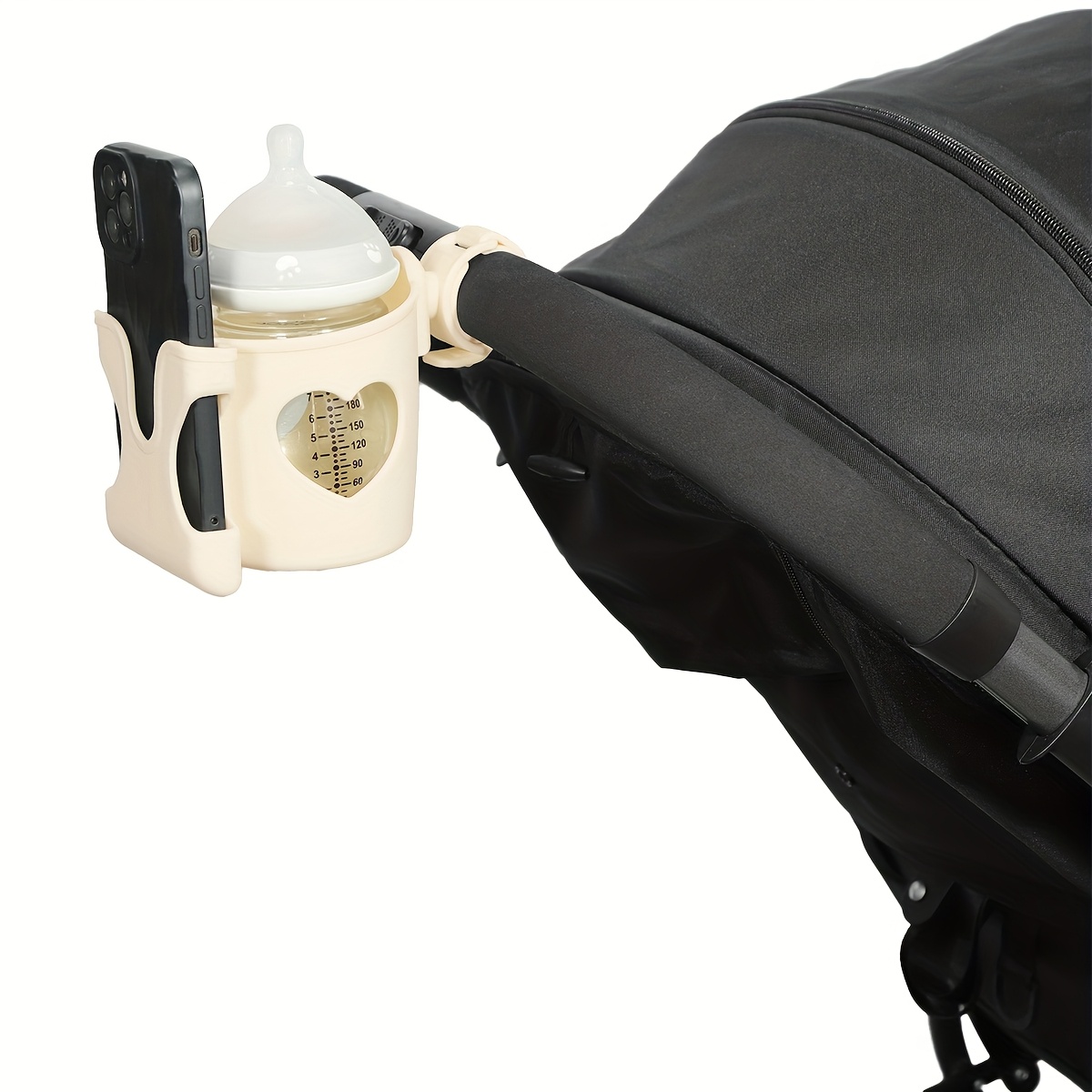 1 Trolley Cup Holder with Phone Mount, Bicycle Cup Holder, Universal Cup Holder, 2-in-1 Phone Stand Suitable for Strollers, Bicycles, Wheelchairs, Scooters