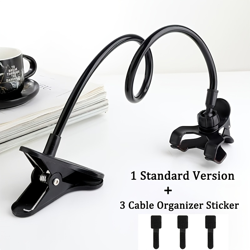 TEMU 1 Long-tube Phone Holder   3 Cable Management Stickers. A Lazy Phone Holder With 360Â° Omnidirectional Wheels, Allowing Free Adjustment Of And