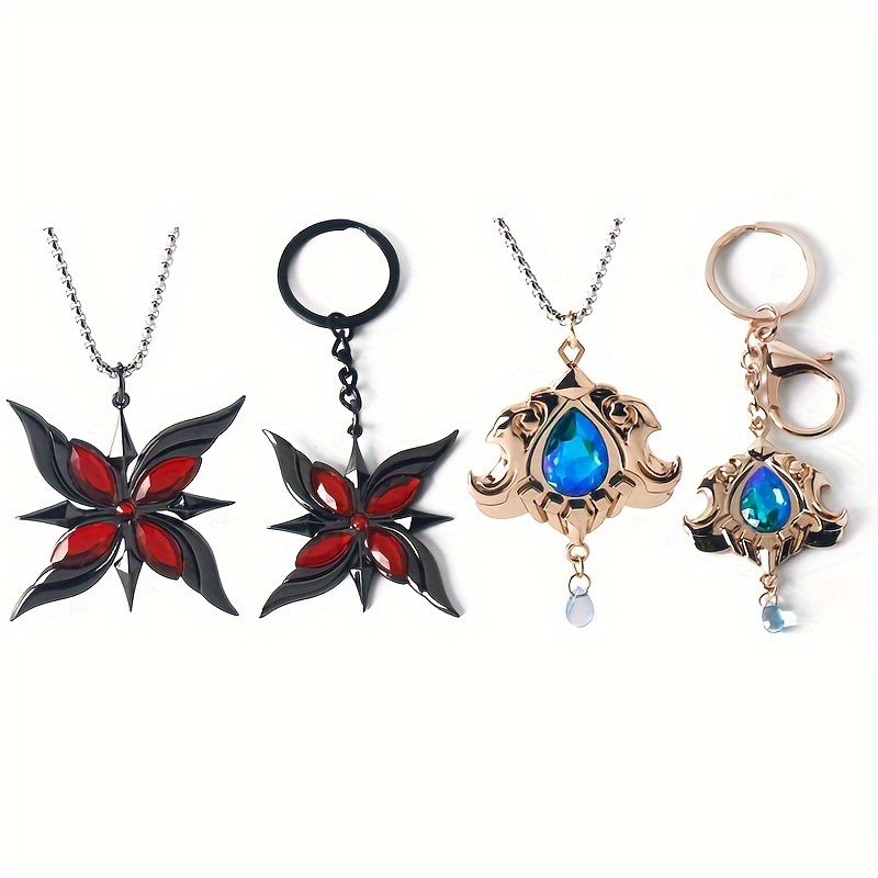 

Crystal Gemstone Alloy Pendant Keychain Fool Servant Gemstone Pendant Keychain Game Peripheral Keychain