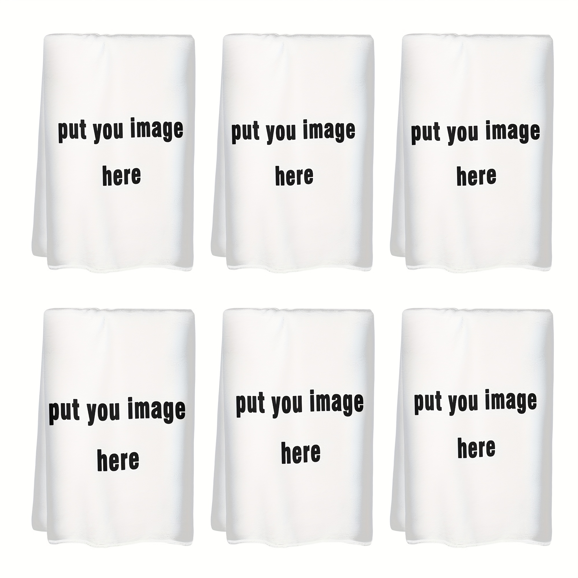 TEMU 6pcs Photo/text Customizable Personalized Soft Dish Towels - Lightweight High-quality Material, Rectangular Tea Towels And Dishcloths, Holiday