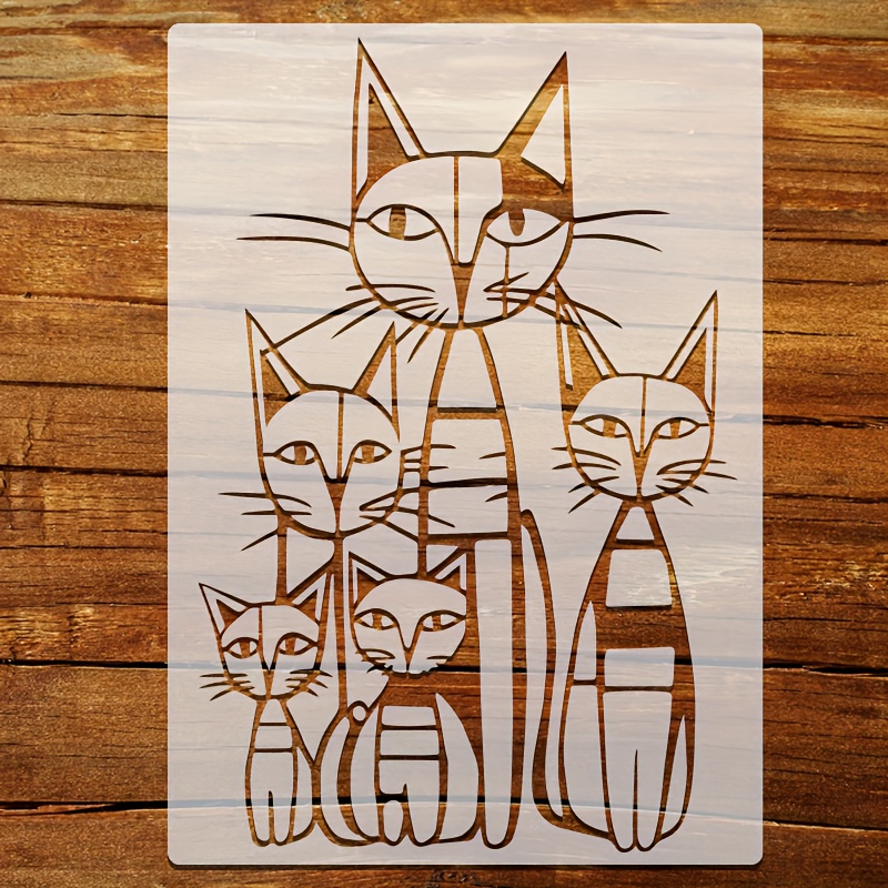 TEMU 1pc Reusable Cat Painting Stencil For Paper, Fabric, Clothes, Photo Frames & More