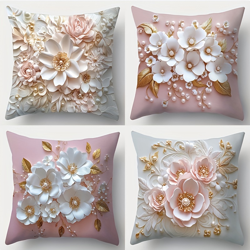 

Jit4 Christmas Pillows With 3d Printed Patterns, Machine Washable, 18x18 Inch Zipper Closure - Suitable For Home, Car, Bedroom, Sofa, Office, Room Types - Pillow Not Included