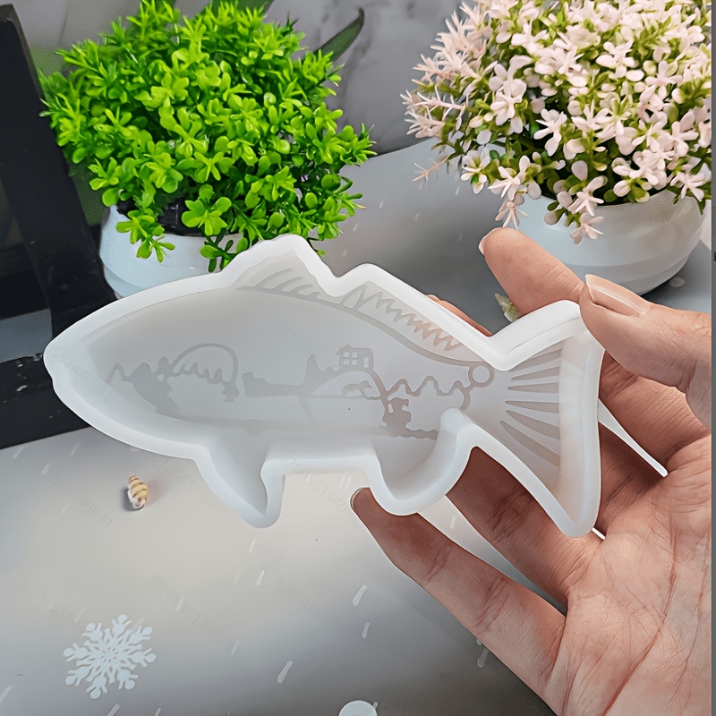 TEMU 2851 Fishing Fish Shape Love Mold Wing Lip Car Candle Silicone Mold