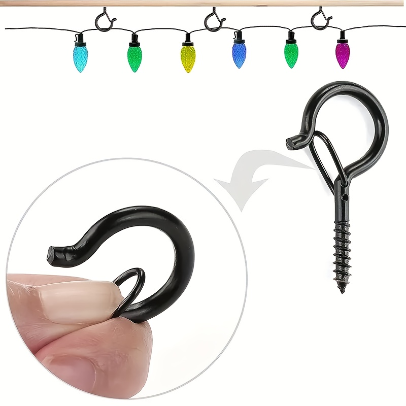 S Hooks, 10-40 Units of Q-Type Hooks That Can Be Easily Released, Perfect for Hanging Outdoor Halloween Light Strings, Plant Flower Baskets, Wind Chimes, And Bird Feeders. Features a Safety Buckle Design, Ideal for Christmas And Halloween Holiday Gi