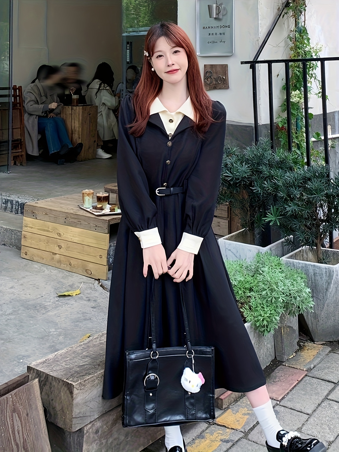 Plus Size, Plus Size Women's Korean Style Chic * 2-in-1 Look Dress for Plus  Size Ladies, Fashionable and Elegant, Flattering and Dress