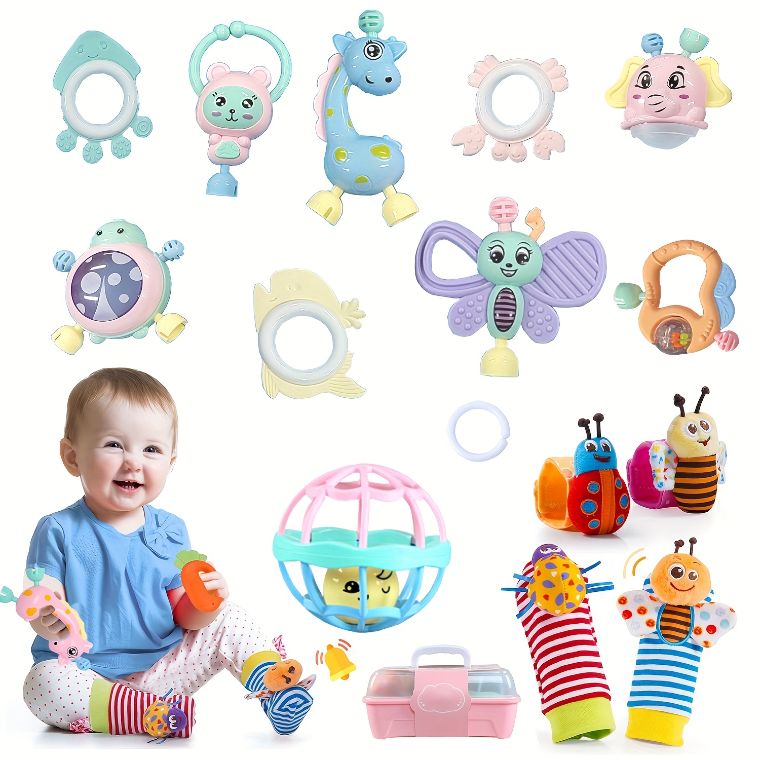 

's Toy Socks And 's Wrist Rattles, 's Toys 0-6 Months, 's Sensory Toys, Toys, 's Rattles 0-6 Months, Essentials