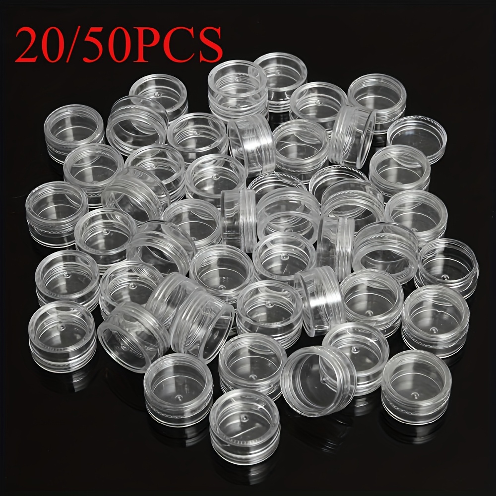 

Mini Pots de Crème 20pcs/50pcs/100pcs 0.18oz Pots Cosmétiques en Plastique Vides Bouteilles d'Échantillon Transparentes pour Crème à Paupières et Baume à Lèvres, Conteneurs de Voyage