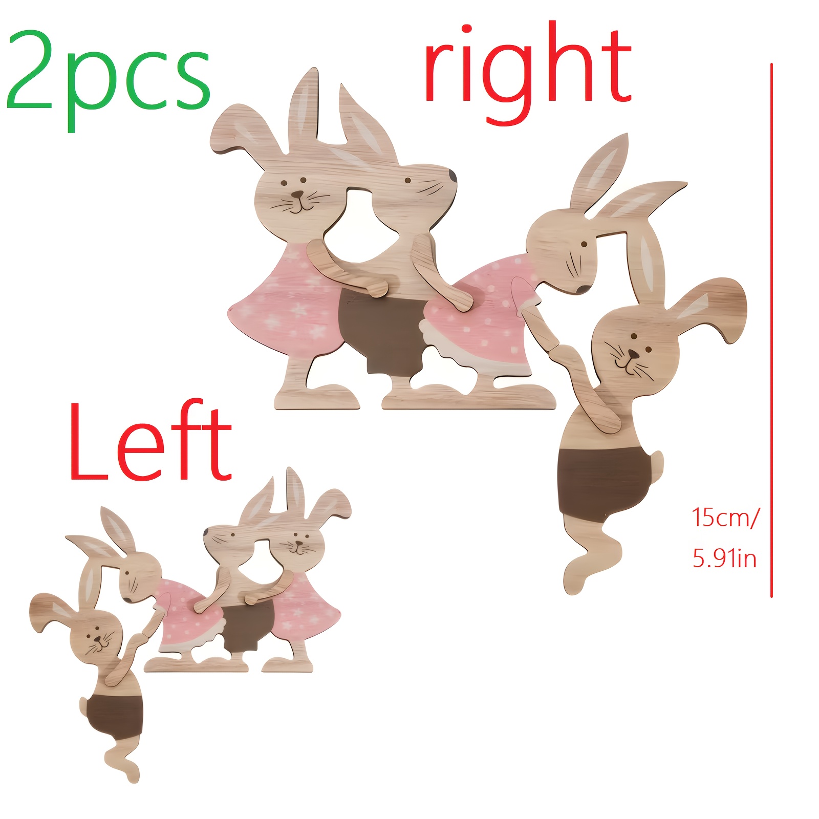 Image of 2pcs Set Pair, 4 Rabbits Shape Wall Corner Door Corner Decor, For Home Indoor Outdoor Festival Celebration Party Decoration Craft, Gift Decor