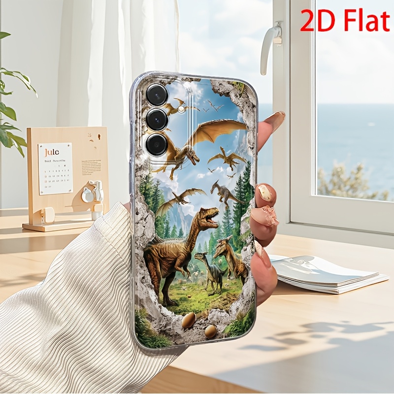 TEMU Phone Case: 2d Flat Ancient Dinosaur Cave Phone Case, Suitable For Galaxy A03s A04 A05s A06 A07 A13 A14 A15 A16 5g A17 A21s A22 A23 A24 A25 A26