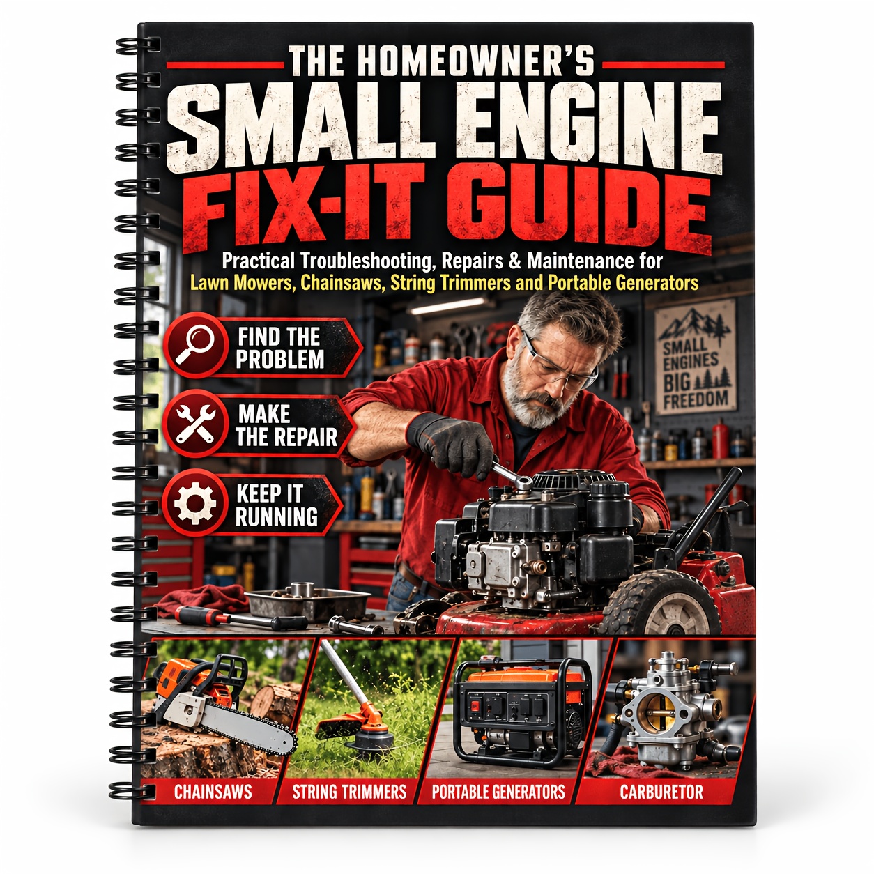 TEMU The Homeowner's Small Engine Fix-it Guide: Practical Diy Troubleshooting, Repair & Maintenance For Lawn Mowers, Chainsaws, String Trimmers &