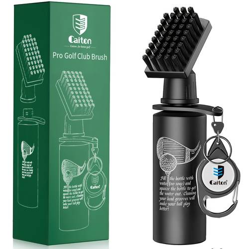 club brush cleaner with retainer clip and squeeze water bottle 7 5 inches holds 4 ounces of water essentials golf accessories for men for men
