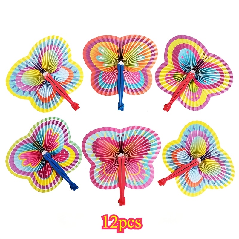 Image of 12pcs Per Pack, 24pcs Per Pack, Random Color Origami Fans, -shaped Origami Fans For Party Decorations, Weddings, Birthday Celebrations, Paper Folding Fans