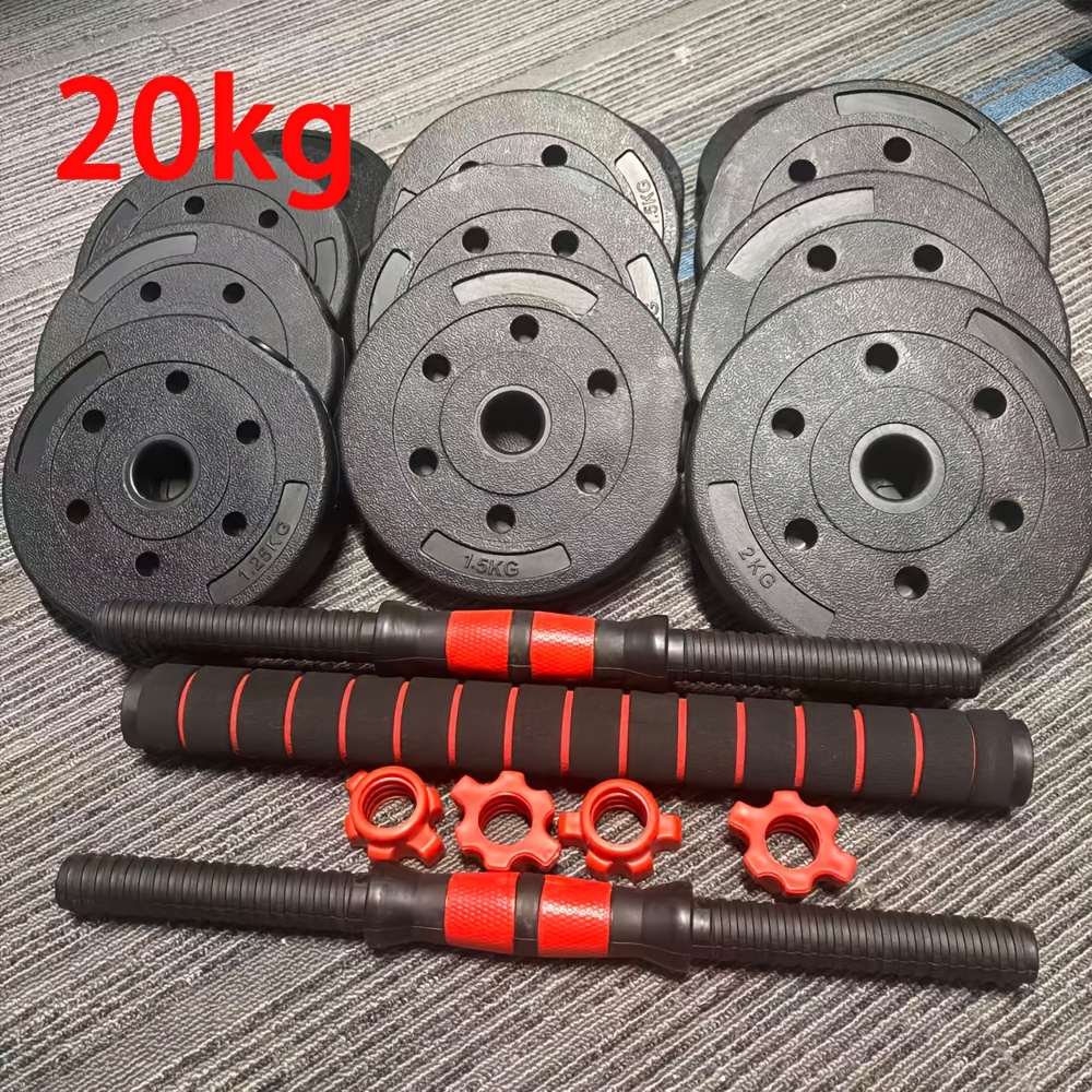 TEMU 20kg Adjustable Dumbbell Set | Includes Barbell And Extra Barbell Bar, For Men' And Strength Training