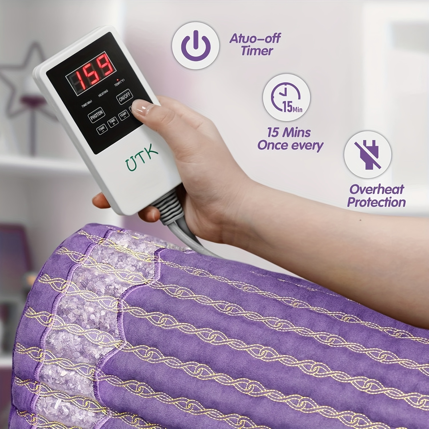 utk heating pad heating pad for back   mat memory function auto off carry bag included   24 x 16 gift for your mom and dad Product details 2