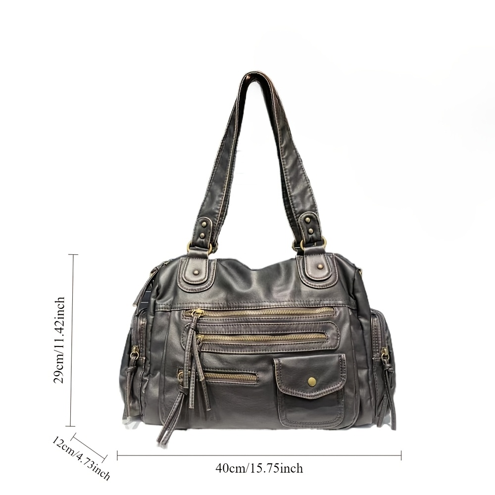 vintage y2k style tote bag women large capacity shoulder - Temu