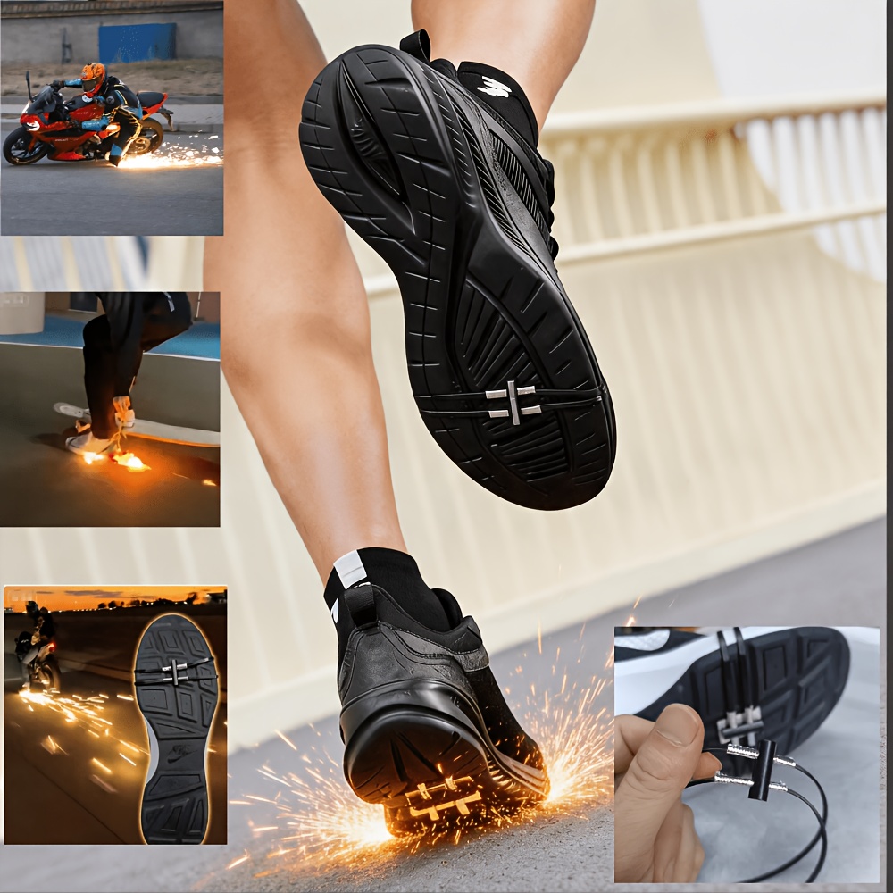 TEMU 3-set Sole-binding Sports Riding Shoe Cover Or Rough Ground Friction Spark Attachment (non-electric) - With High-temperature Fabric, For Foot
