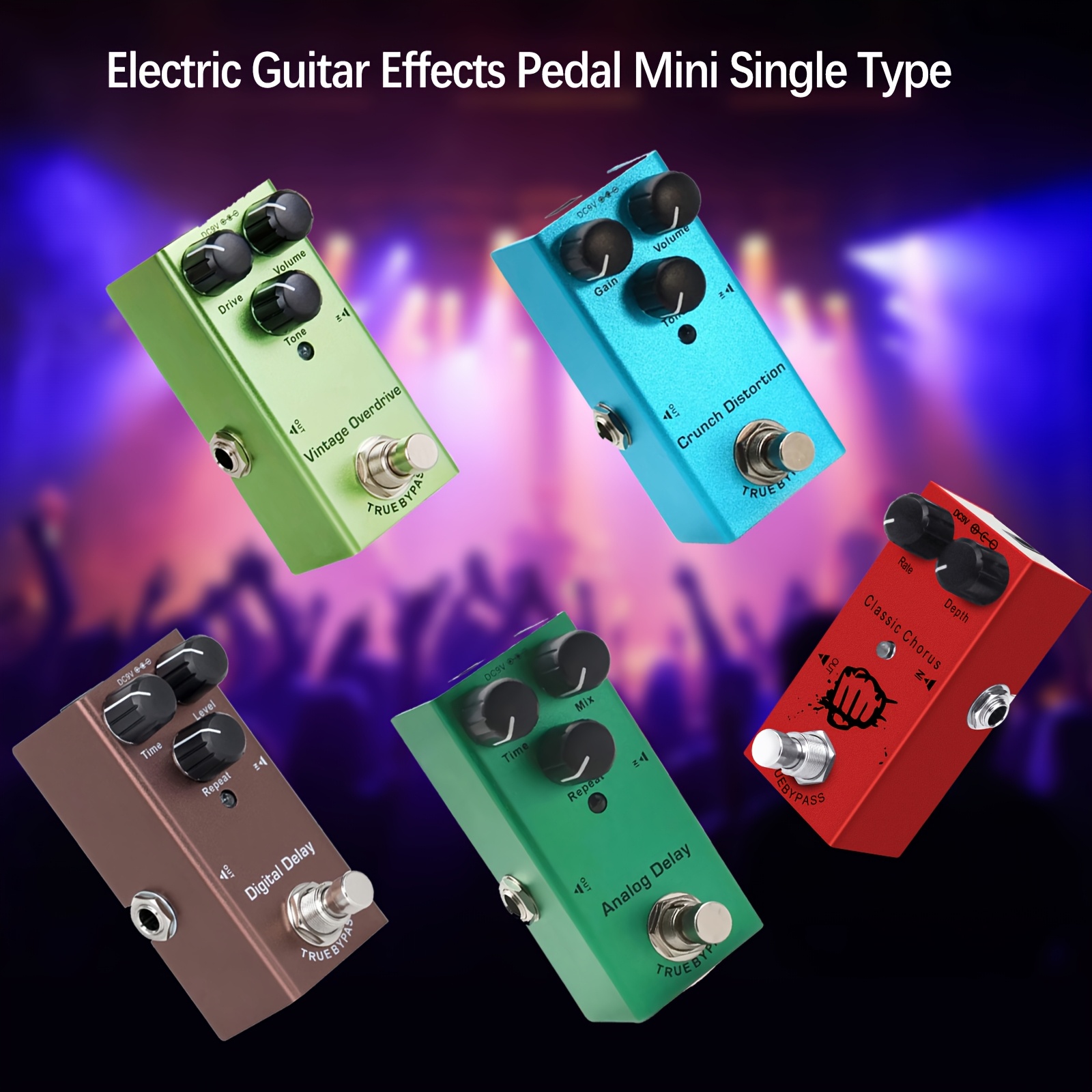 

Compact Electric Guitar Pedal With True Bypass - , Usb Powered, Aluminum Alloy, Portable For Outdoor Performances - In Dark Green, Deep Brown, Red, Green, Blue