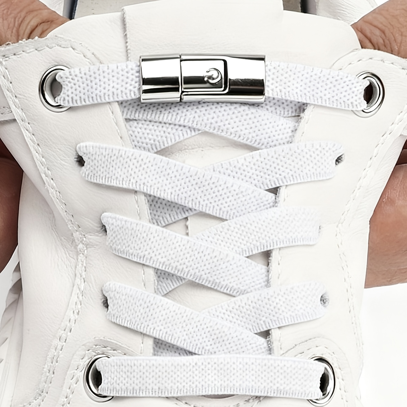 TEMU 2 Cordones Elásticos Premium con Hebillas de Bloqueo Rápidas de Metal, Ideales para Zapatillas y Zapatos de , Cordones Planos para Zapatos,
