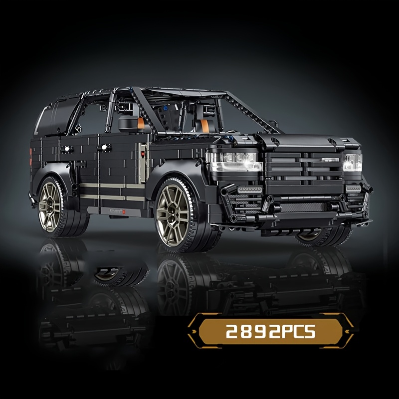 2892pcs sleek black sports car building blocks set car series