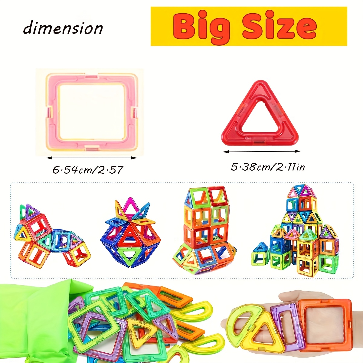 70pcs Magnetic Block Toys, Large-Sized Educational Set