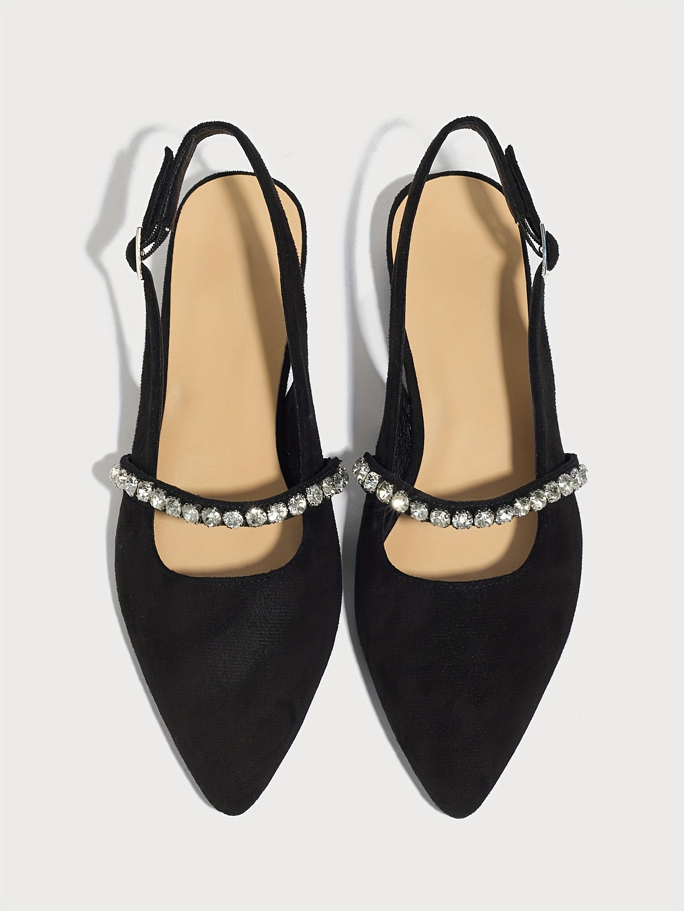 Stylish Black Mary Jane Shoes with Low Heels And Sparkling Diamond Decorations, Suitable for Business, Casual, Outdoor, And Versatile Lightweight Wear., Women Shoes