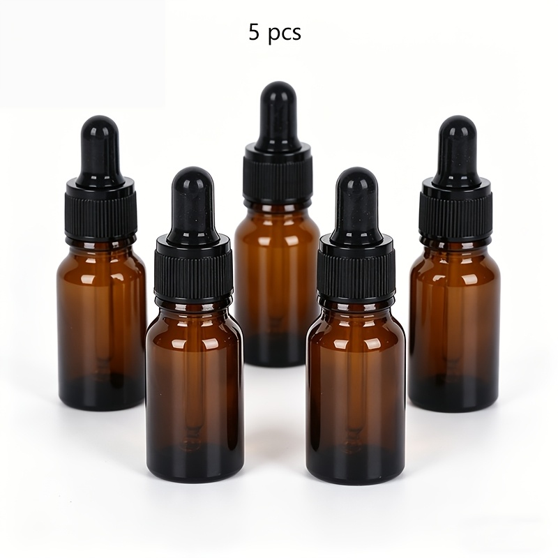 TEMU Lot de 5 flacons compteur en verre de 10 ml, flacons à huiles essentielles, flacons d'échantillons d'essence, adaptés aux huiles essentielles,