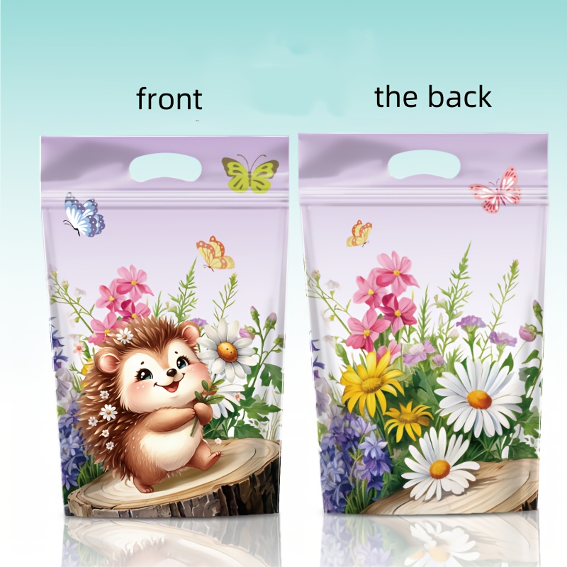 1 Pack 50pcs Cartoon Standing Bags About 22.5 X 15.5cm, Convenient For Candy And Small Gifts Packaging, Essential Self-sealing Bags For Holiday Parties