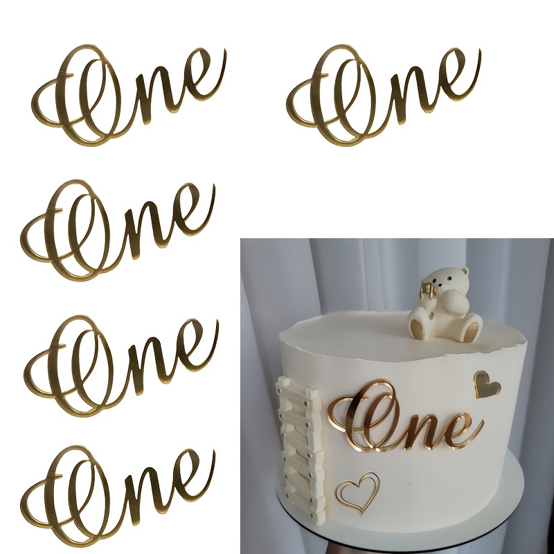 5-pcs Acrylic Cake Toppers, Baby's First Birthday Cake Insert, Wedding First Anniversary Cake Side Decorations,halloween,christmas
