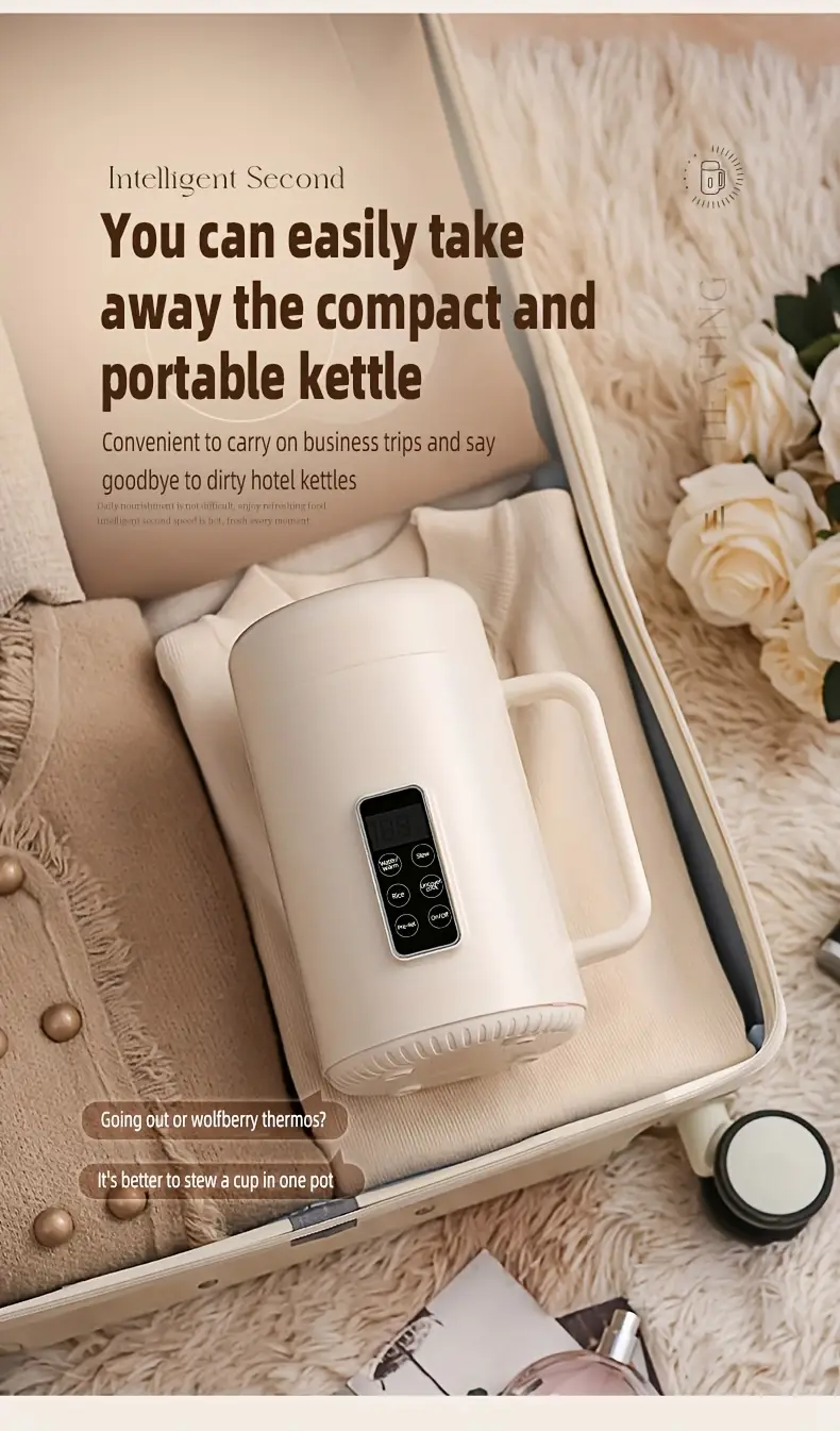 portable electric hot pot multifunctional stew pot for cooking soup rice desserts hot tea coffee large capacity nano grade   inner liner compact and convenient suitable for outdoors office home use Product details 6