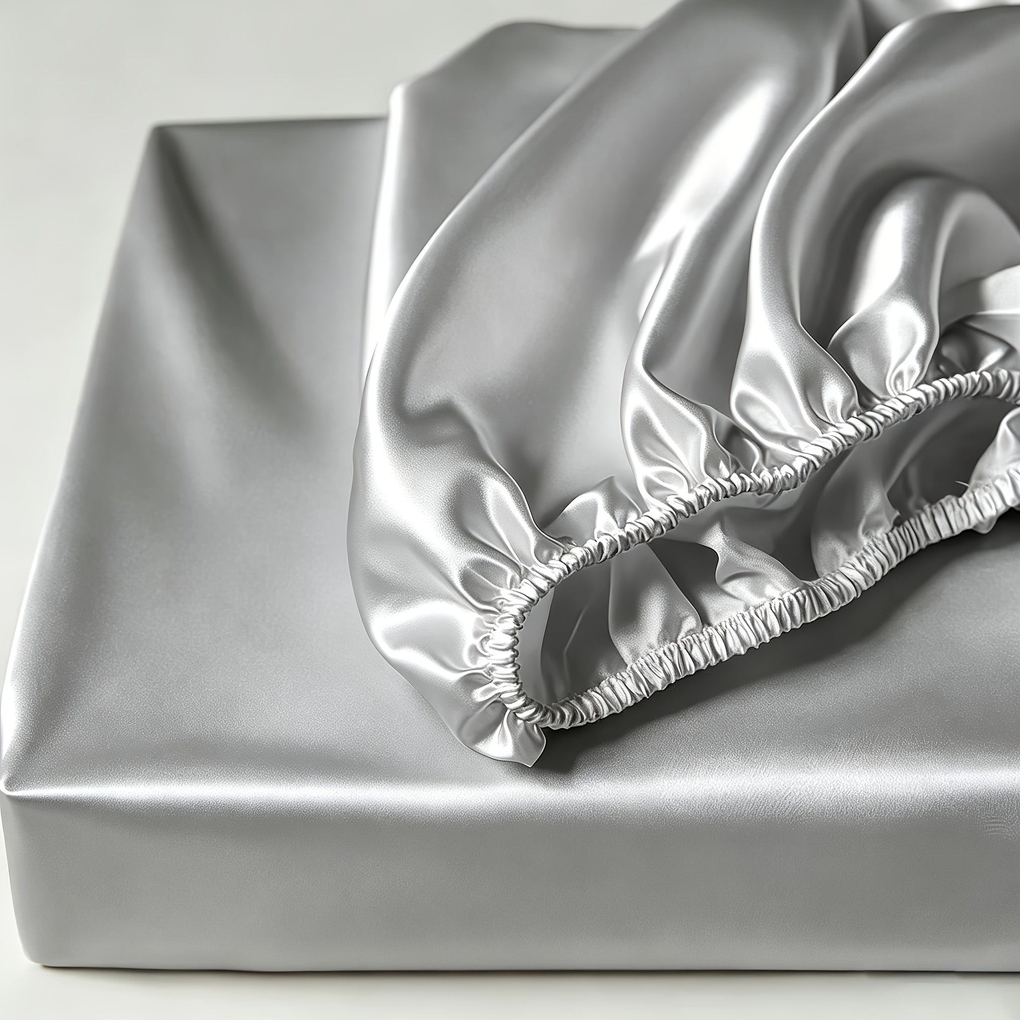 TEMU 1pc Luxury Satin Fitted Sheet, Solid , 30cm Deep Pocket, , Durable And Bedding, In All Sizes, Perfect For Bedrooms, Hotels, Guest Rooms, Local