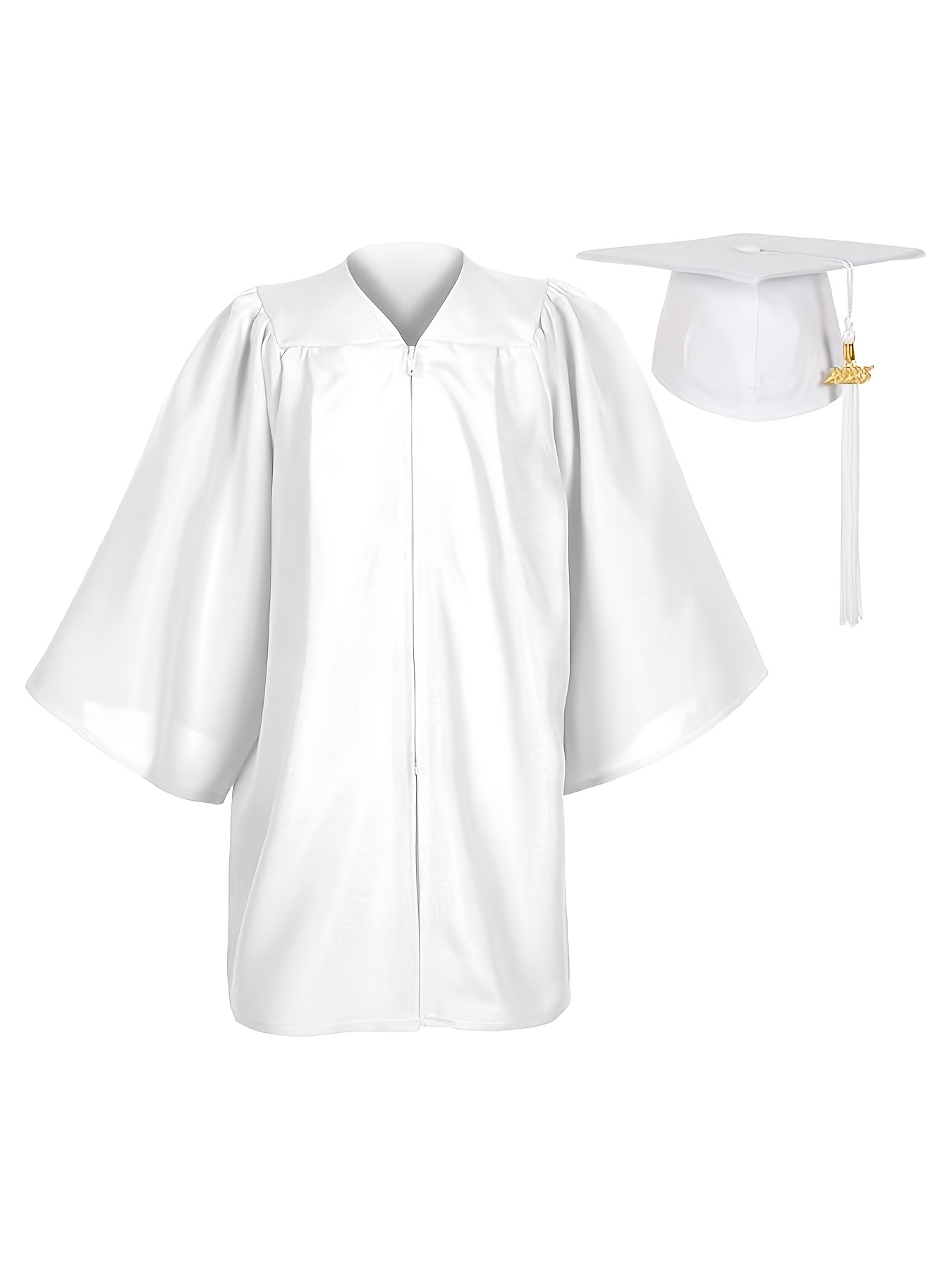 2026 kids graduation gown set 4pcs   gown cap tassel and year charm unisex solid color cap tassel year dated for preschool elementary graduation photo