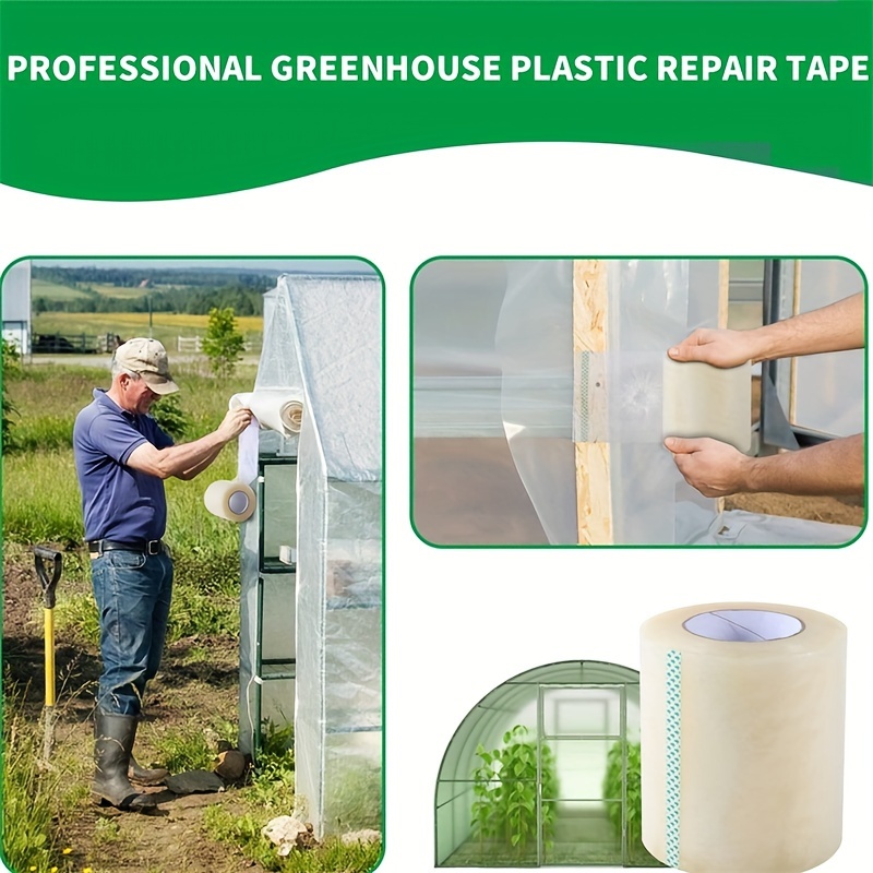 

6 Mil Thick Greenhouse Plastic Film Tape - Transparent, Uv Resistant, Waterproof, Suitable For Greenhouse Repair, Outdoor, Indoor, Packaging, And Crafts