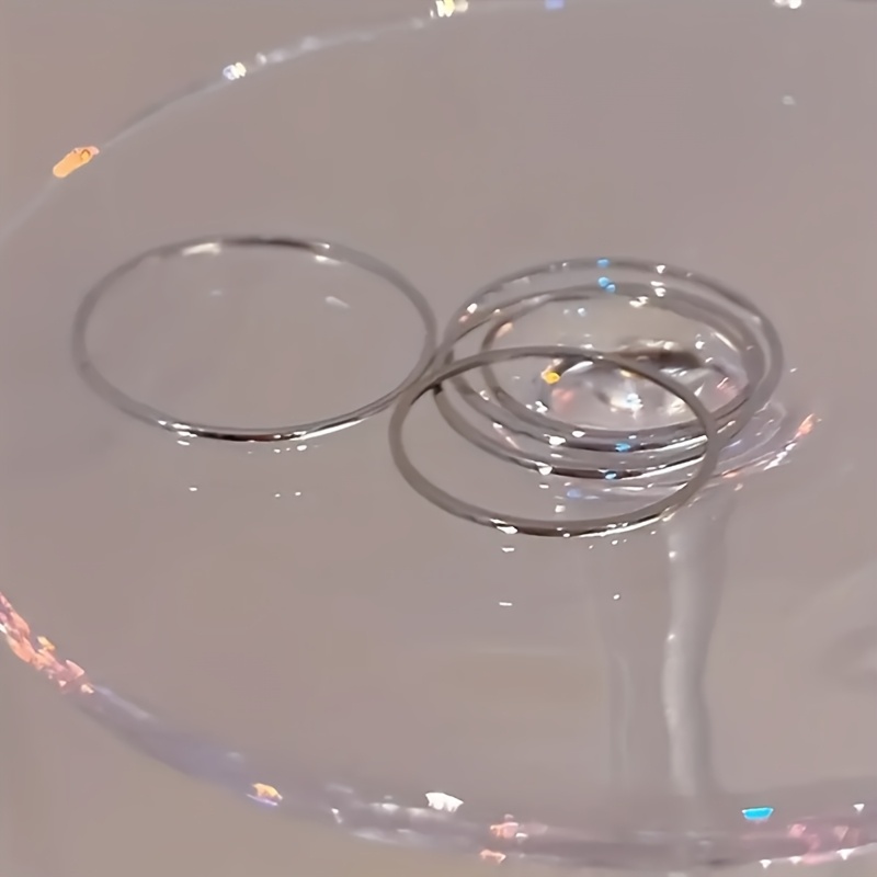 TEMU 5 piezas/juego de anillos apilables de banda de moda fácil (estilo femenino)