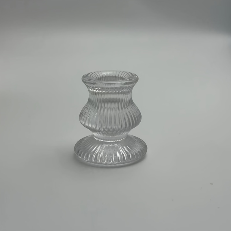 E-shop Vintage Französischer Kristallglas-Kerzenhalter - Tischkompatibel für Esstisch-Dekoration, Elegante Französische Deko, Glas-Kerzenständer