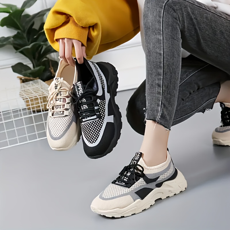 Baskets Femme Légères Respirantes — Semelle Souple Chaussures de sport décontractées et respirantes polyvalentes pour toutes les saisons, chaussures de sport tendance en maille à semelle souple pour femmes, chaussures pour femmes, baskets