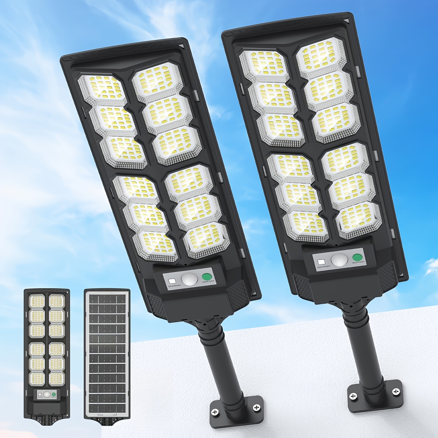 2 Pack Solar Lights Wall Lamp, 3 Lighting , Led Solar Outdoor Lights With Pir Motion Sensor, Durable , Ideal For Outdoor Garden, Street, Porch, Patio Yard Lighting, Solar Pathway Garden Lights Ip65