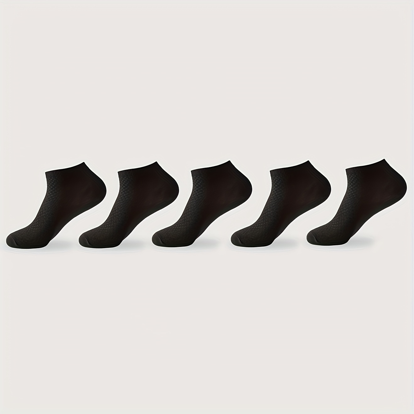 TEMU 5 Pairs Of Breathable And Comfortable Bamboo Fiber Business Short Socks For , With Soft And Comfortable Fabric, Suitable For Pairing With Suits