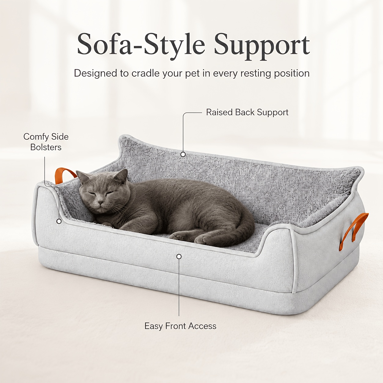 sofa pet dog bed dual use cat and dog bed cat scratch resistant wear resistant outer layer with plush surface and felt lining thickened comfortable cushion non slip enveloping backrest sleeping and resting bed for dogs and cats Product details 6