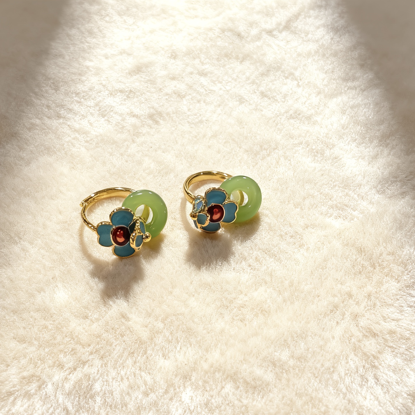 TEMU 1 Pair Retro New Chinese Style Peace Clasp Enamel Earrings Y38