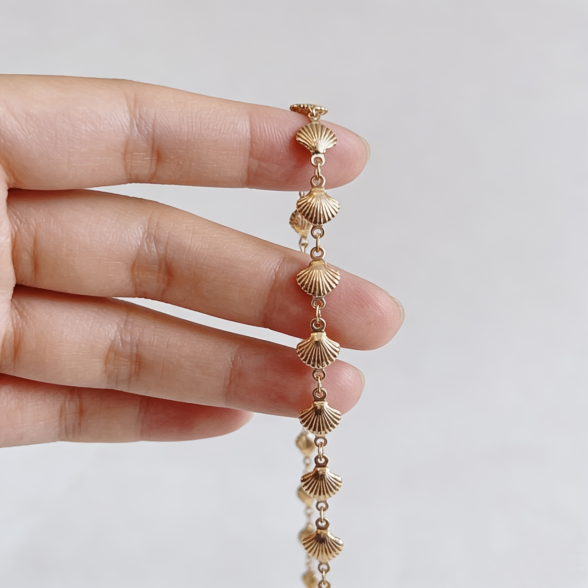 100cm 18K Golden Plated Shell-shaped Chain for DIY Jewellery
